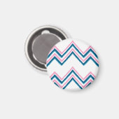 Zaza Chevron Wave in Pink and Deep Aqua Magnet (Recto/Verso)