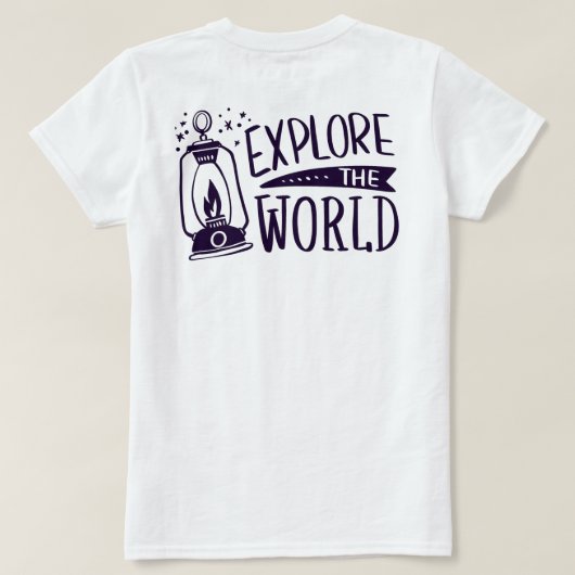 Zazle T Shirt vrouw verkenning wereld (Design achterkant)