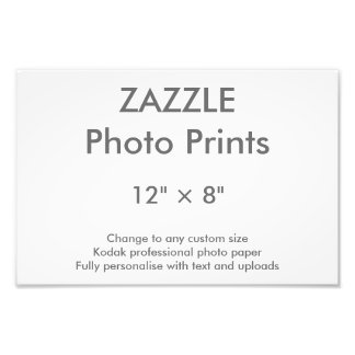 Zazzle Aangepast 12 x 8 inch Foto afdrukken 30 x 2 Afdruk