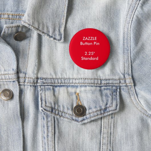 ZAZZLE Aangepaste 2,25-inch Ronde Button Pin RED (In situ)