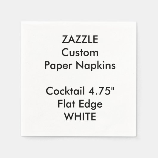 Zazzle Aangepaste Kleine Witte Cocktail Papieren s Servetten (Voorkant)
