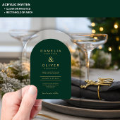 Zazzle Acryl Huwelijk Emerald Green Gold Tekst Acryl Uitnodigingen