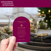 Zazzle Acryl Trouw Magenta Roze Gouden Tekst Acryl Uitnodigingen