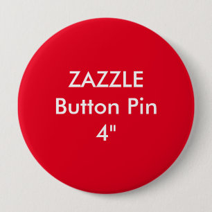 Zazzle Blank 4-inch grote Button Pin RED
