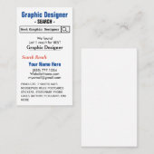 Zazzle Carte de visite (Devant / Derrière)