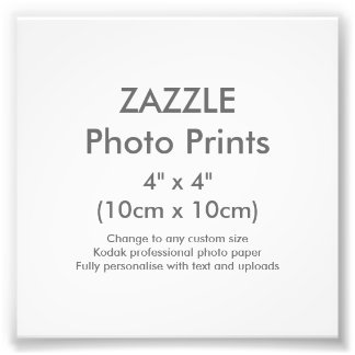 Zazzle Custom 4-inch x 4-inch foto Print Sjabloon Afdruk