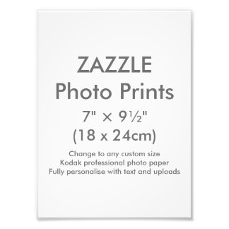 Zazzle Custom 7 × 9½-inch foto Print Sjabloon Foto Afdruk