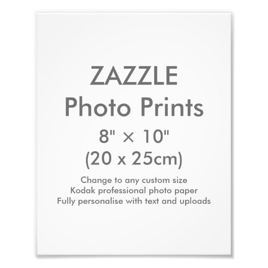 Zazzle Custom 8" × 10" Photo Print Sjabloon Foto Afdruk (Voorkant)