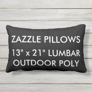 Zazzle Custom BLACK Outdoor Lumbar Pillow Sjabloon Buitenkussen