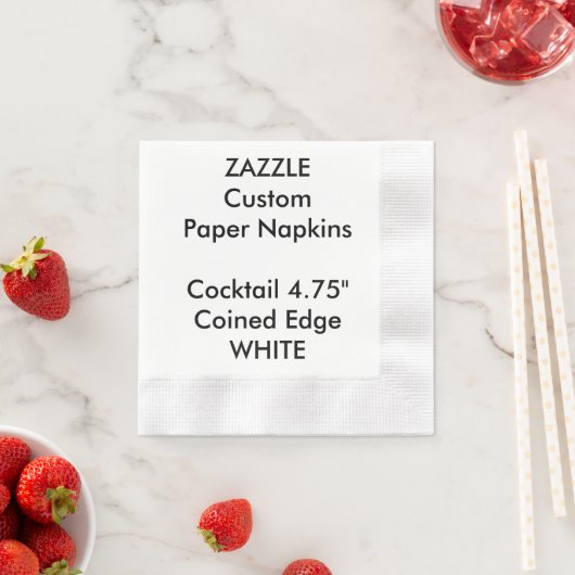 Zazzle Custom WHITE Coined Cocktail Papieren serve Servet (Insitu)