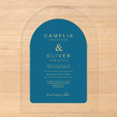 Zazzle Invitation de mariage chic sarcelle bleu Te (Recto)