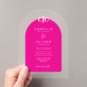 Zazzle Invitation de mariage en acrylique rose cla (In situ (ordinateur de poche))