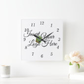 Zazzle Je Logo hier Vierkante Klok (Huis)