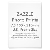 Zazzle personnalisé A5 Photo Imprimer Royaume-Uni  (Devant)