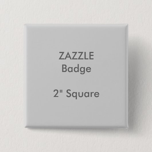 ZAZZLE Personnalisé Imprimé 2" Carré Badge Gris (Devant)