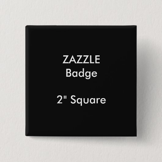 ZAZZLE Personnalisé Imprimé 2" Carré Badge NOIR (Devant)