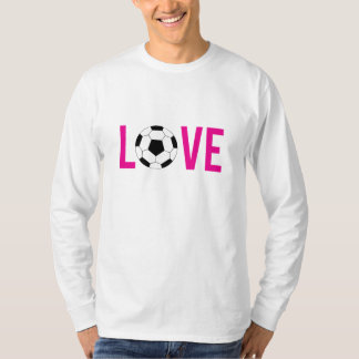 Zazzle Roze Stijl Liefde Voetbal Unisex LS T-shirt