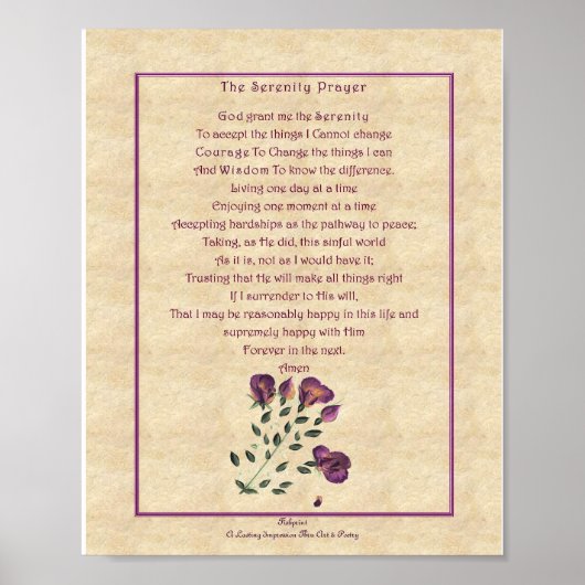 zazzle Serenety Prayer Poster (Voorkant)