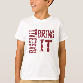 Zazzle Unisex Kids Baseball Bring It T-shirt (rood