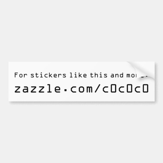 Zazzle-winkelpromotie Bumpersticker (Voorkant)