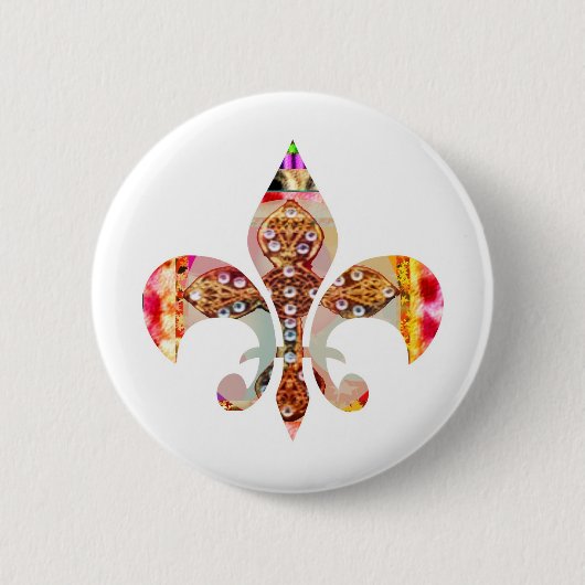 ZazzleRocks: Fleur-de-Lis-reeks Ronde Button 5,7 Cm (Voorkant)