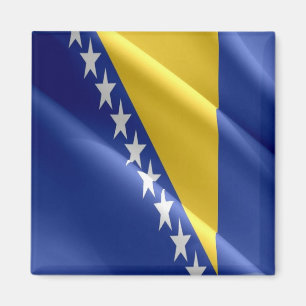 zBA002 WAVING VLAG Bosnië en Herzegovina, koelkast Magneet