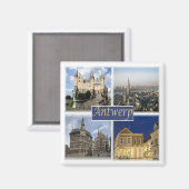 zBE008 ANTWERP België, Fridge Magneet (Voorkant / Achterkant)