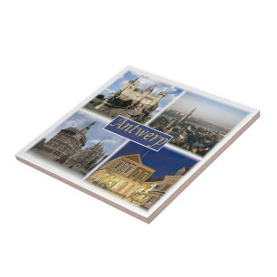 zBE008 ANTWERP België, keramische tegel Tegeltje