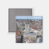 zBE011 GENT België, Koelkast Magneet (Voorkant / Achterkant)