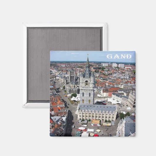 zBE011 GENT België, Koelkast Magneet (Voorkant / Achterkant)