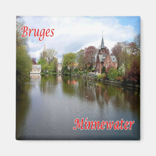 zBE036 BRUGES Minnewaterl, België, Koelkast Magneet