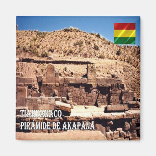 zBO010 TIAHUANACO, Pyramide Akapana, Bolivia, Frid Magneet