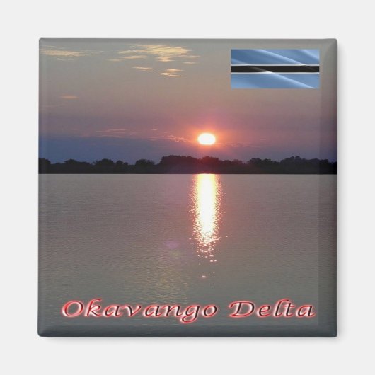 zBW006 OKAVANGO DELTA Sunset, BOTSWANA, Fridge Magneet (Voorkant)