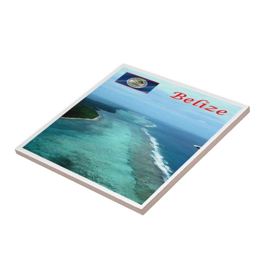 zBZ005 BELIZE Barrier Reef, Amerika, Tegeltje (Zijkant)