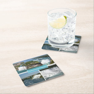 zCA012 NIAGARA-HERFSTEN van de Rainbow-brug, Vierkante Kartonnen Onderzetter