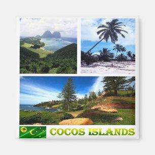 zCC004 COCOS-EILANDEN EN HOUDEN, mozaïek, vriendsc Magneet
