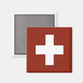 zCH001 SWISS FLAG Switzerland - Aimant frigo (Recto/Verso)