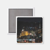 zCH018 SAINT-MORITZ la nuit Swiss, Fridge Magnet (Recto/Verso)