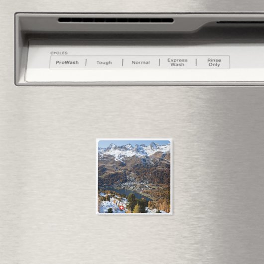zCH018 SAINT-MORITZ Suisse, Aimant frigo (In Situ (Lave-vaisselle))