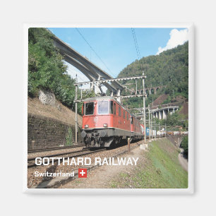 zCH019 THE GOTTHARD RAILWAY Swiss - Fridge Magnet