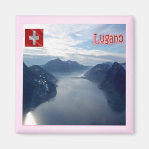 ZCH028 LUGANO Lake - Zwitserland - Fridge Magnet Magneet