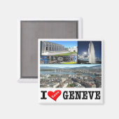 zCH032 GENÈVE I Love Switzerland, Fridge Magnet (Recto/Verso)