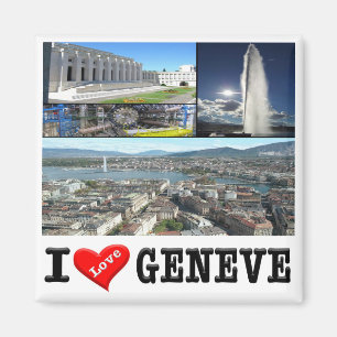 zCH032 GENÈVE I Love Zwitserland, Koelkast Magneet