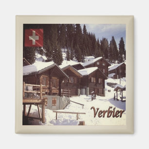 zCH034 VERBIER Cottages Zwitsers - Fridge Magnet Magneet