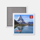 ZCH035 ZERMATT Lake Zie Zwitsers-Fridge Magnet Magneet (Voorkant / Achterkant)