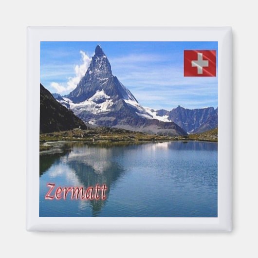 ZCH035 ZERMATT Lake Zie Zwitsers-Fridge Magnet Magneet (Voorkant)