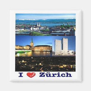 zCH037 ZURICH J'aime Suisse - Magnet pour réfrigér