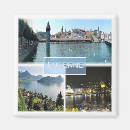 ZCH043 LUCERNE Zwitserland - Fridge Magneet (Voorkant)