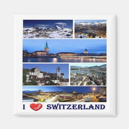 zCH049 I LOVE Switzerland - Fridge Magnet (Devant)