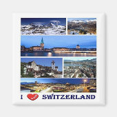 ZCH049 Ik hou van Zwitserland - Fridge Magnet Magneet (Voorkant)